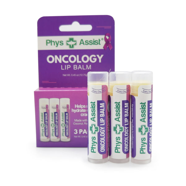 Oncology Lip Balm USDA Organic, Hydrate Dry, Parched Lips. Moisturizing -3 Pack